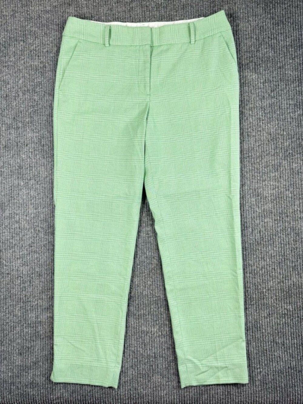Talbots Hampshire Ankle Pants Womens 12 Green Plaid Lucetta Glen Straight Leg